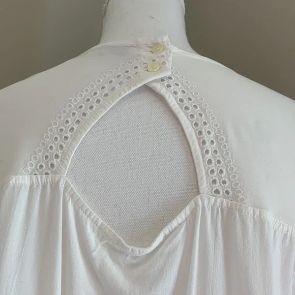 LOFT | Eyelet Cutout Back Blouse Top | White | X-Large - Picture 6 of 8